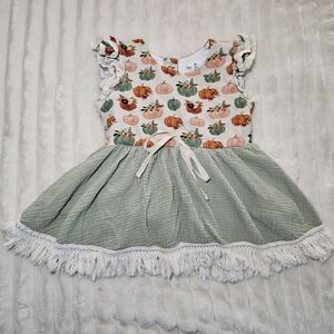 Love and Grow Clothing Co Pumpkin Tunic Top/Dress Ruffle 8Y